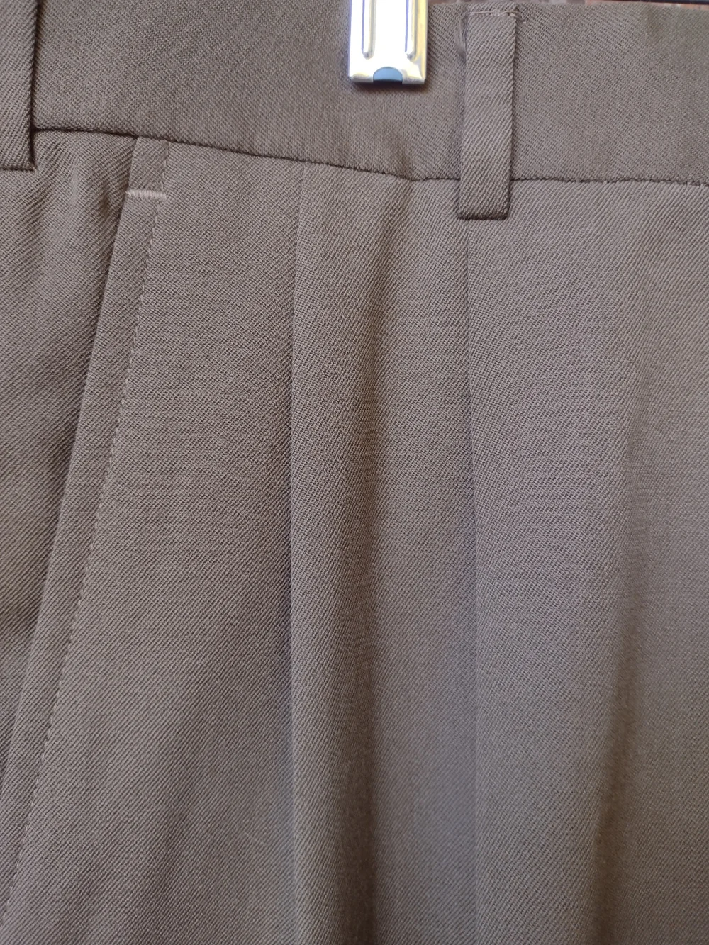 VTG Brooks Brothers Wool Dress Pants Men 36X30 Olive Pleated Cuffed Made In USA